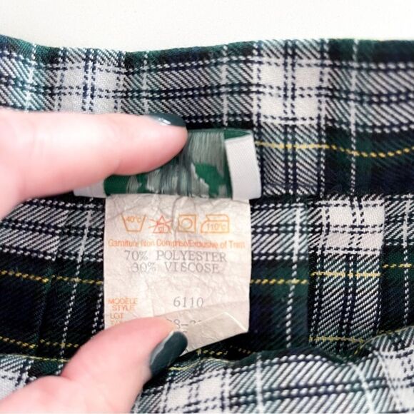 Halpern's Dark Academia Blue Plaid Kilt Skirt Safety Pin Women's 28 - 29 Vintage - Picture 4 of 6